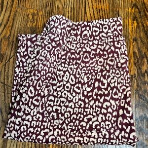 Umgee Burgundy and White Cropped Pants